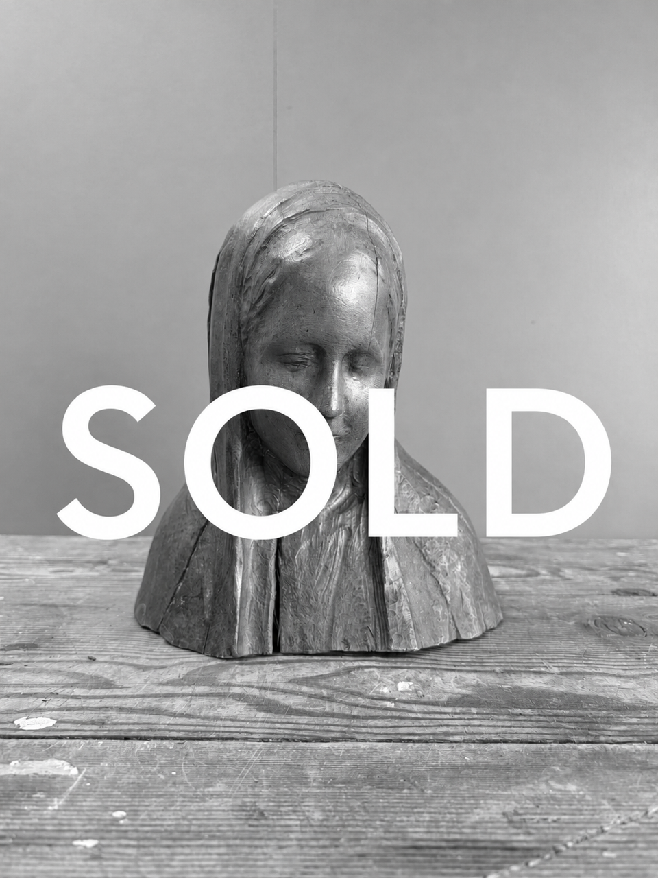 Hand Carved Bust Of The Virgin Mary