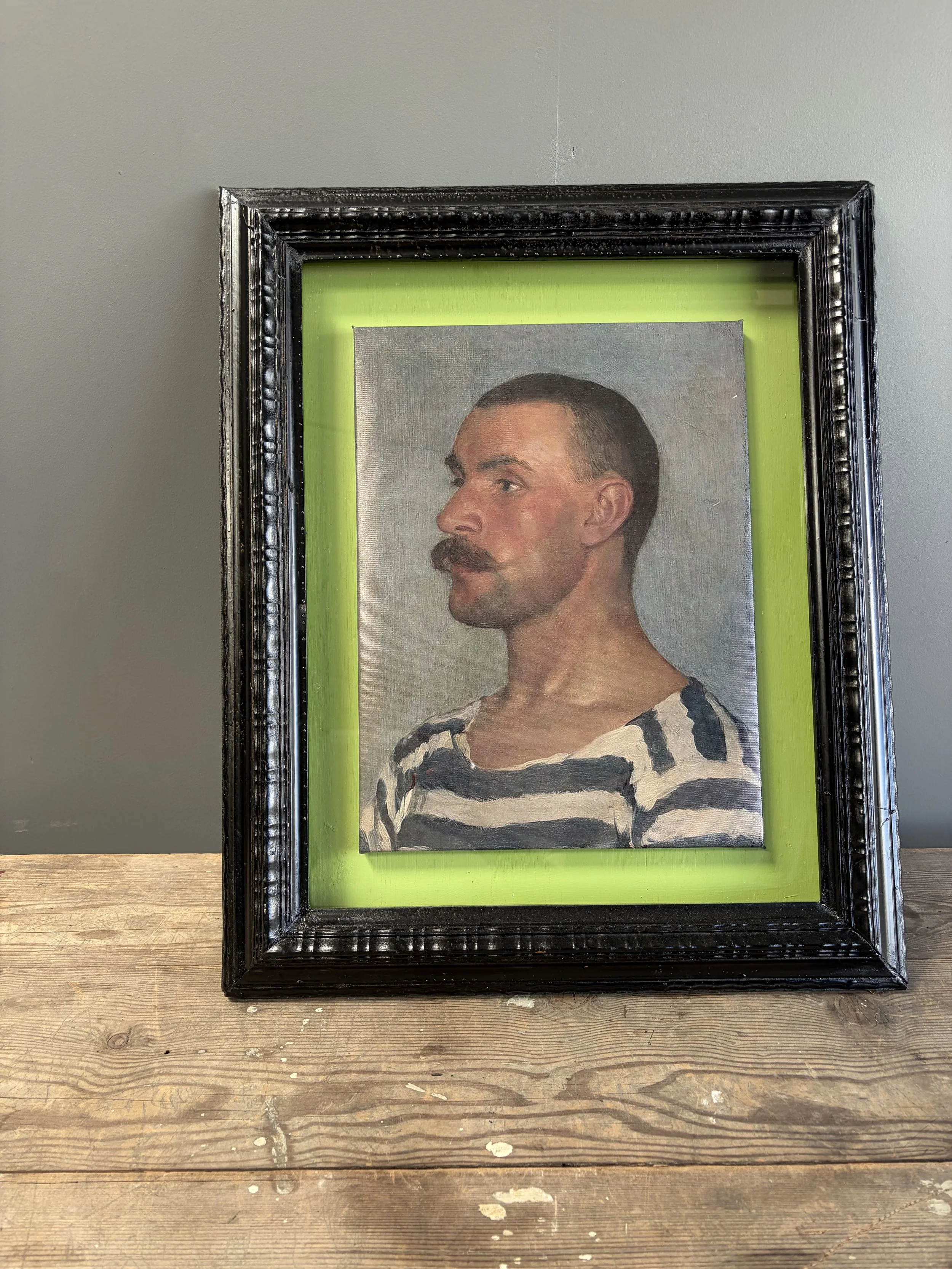 SOLD - Framed Oil on Canvas Portrait of a Sailor