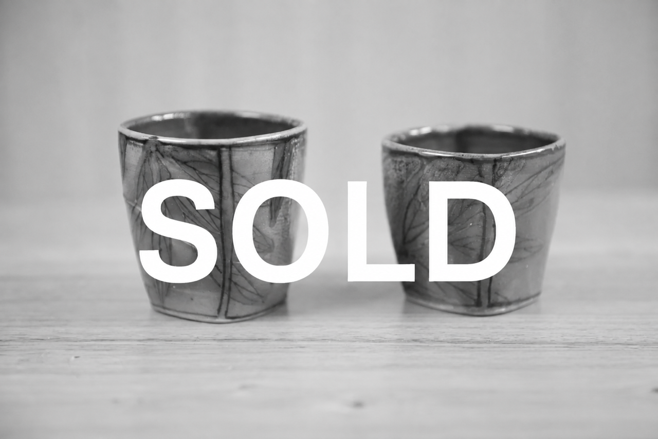 Pair of Salt Glazed Cups By Cathi Jefferson