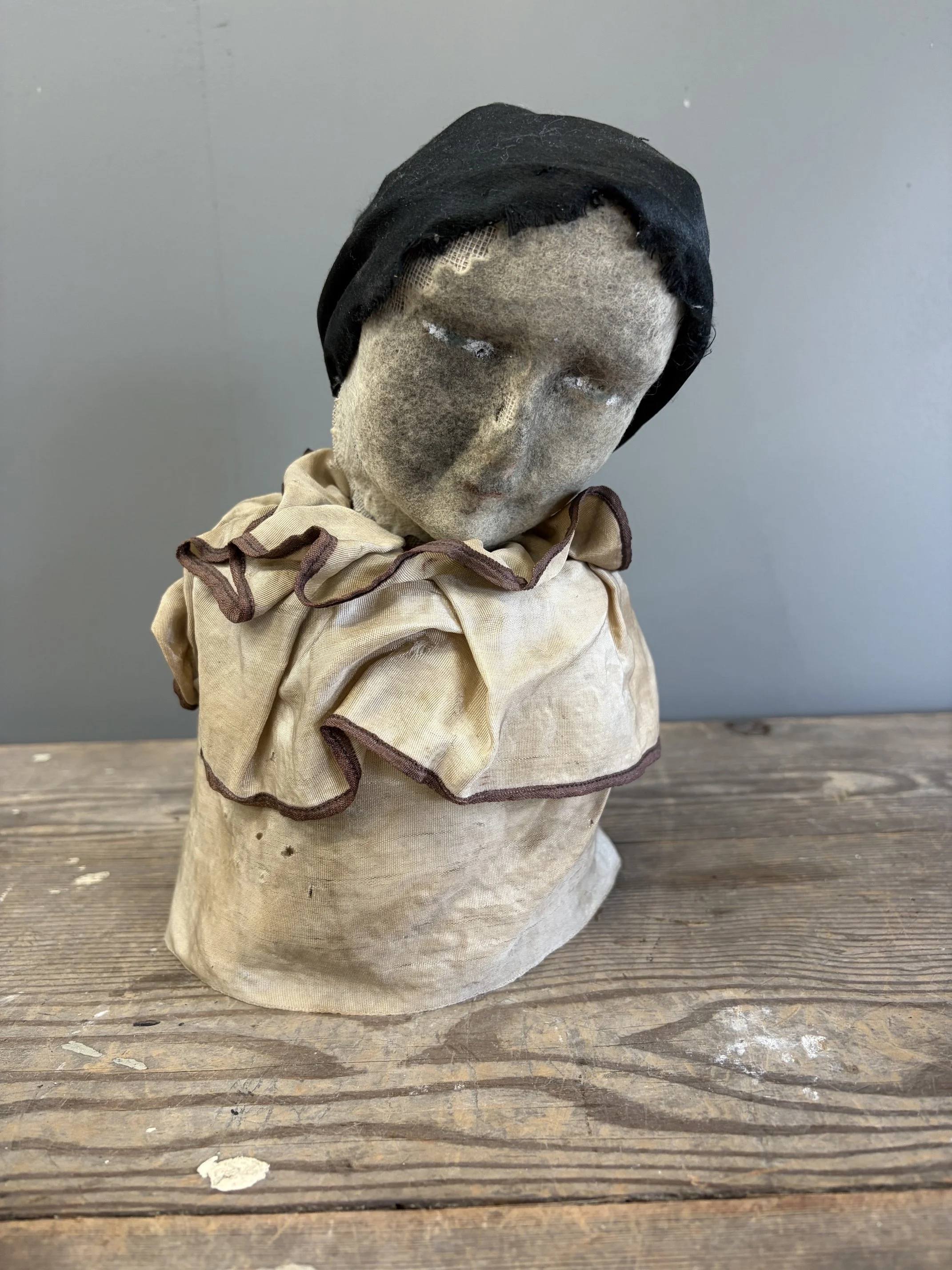 Antique Fabric Doll Bust