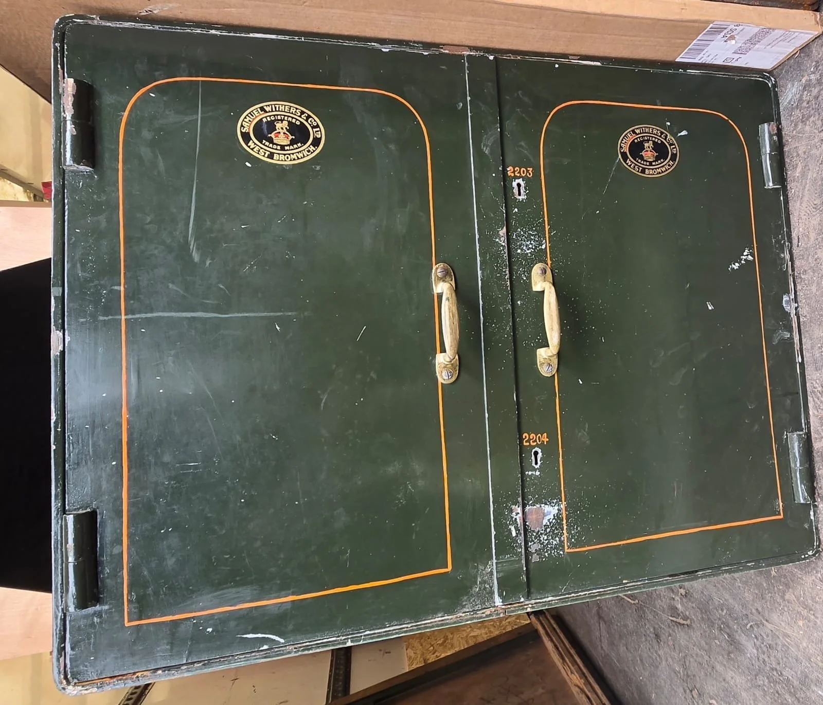 Vintage Double-Door Samuel Withers & Co. Safe/Deed Box (4 Available)