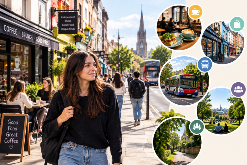 Student Life on a Lively City Street