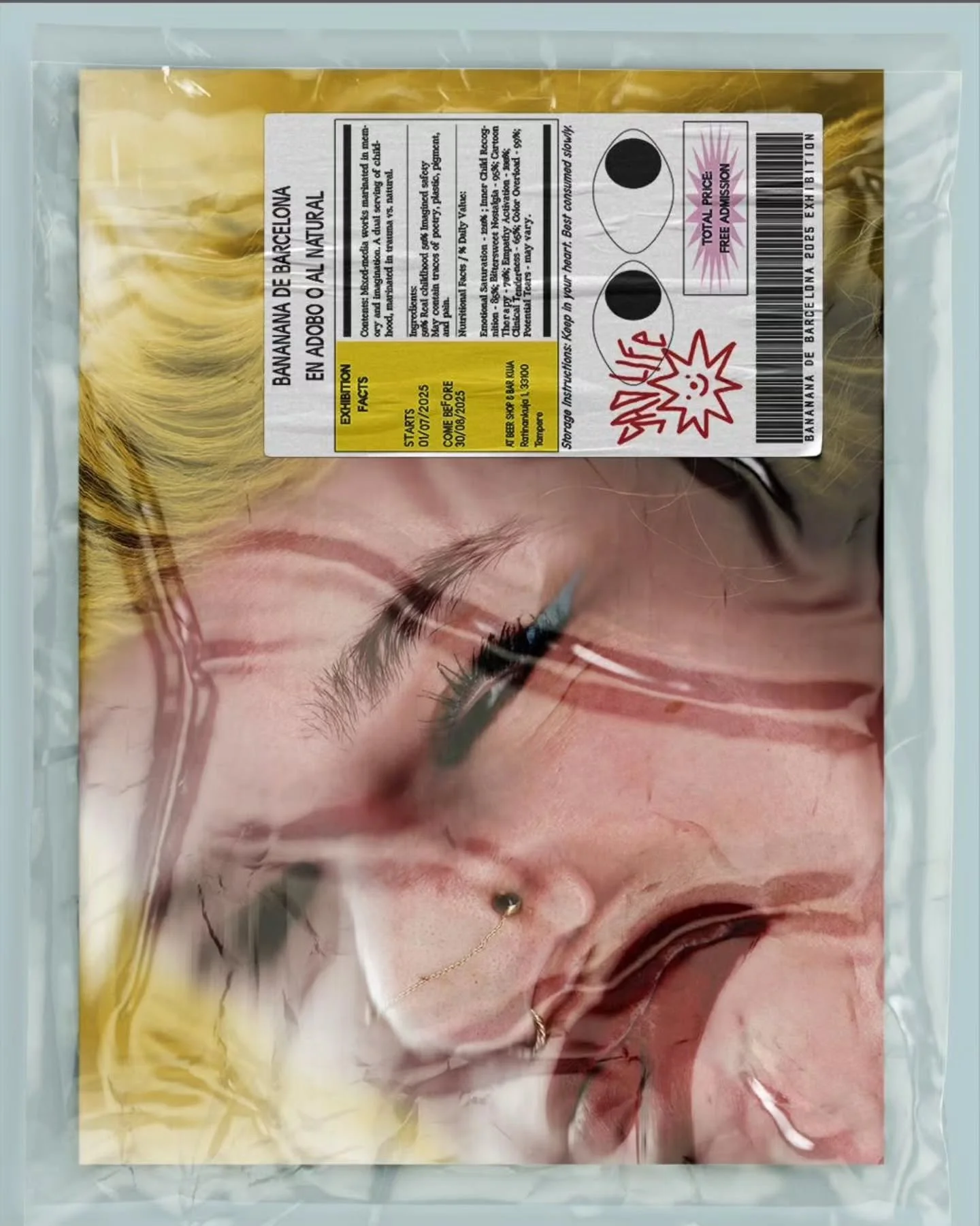 🤡✨ en adobo o al natural ✨🤡
a solo/dual exhibition by Bananana de Barcelona

🗓 1.7 &ndash; 30.8
📍 Beer Shop &amp; Bar Kuja, Tampere

This exhibition is a two-part dish:
the childhood I lived, and the one I dreamed of.
Marinated in trauma, or raw 