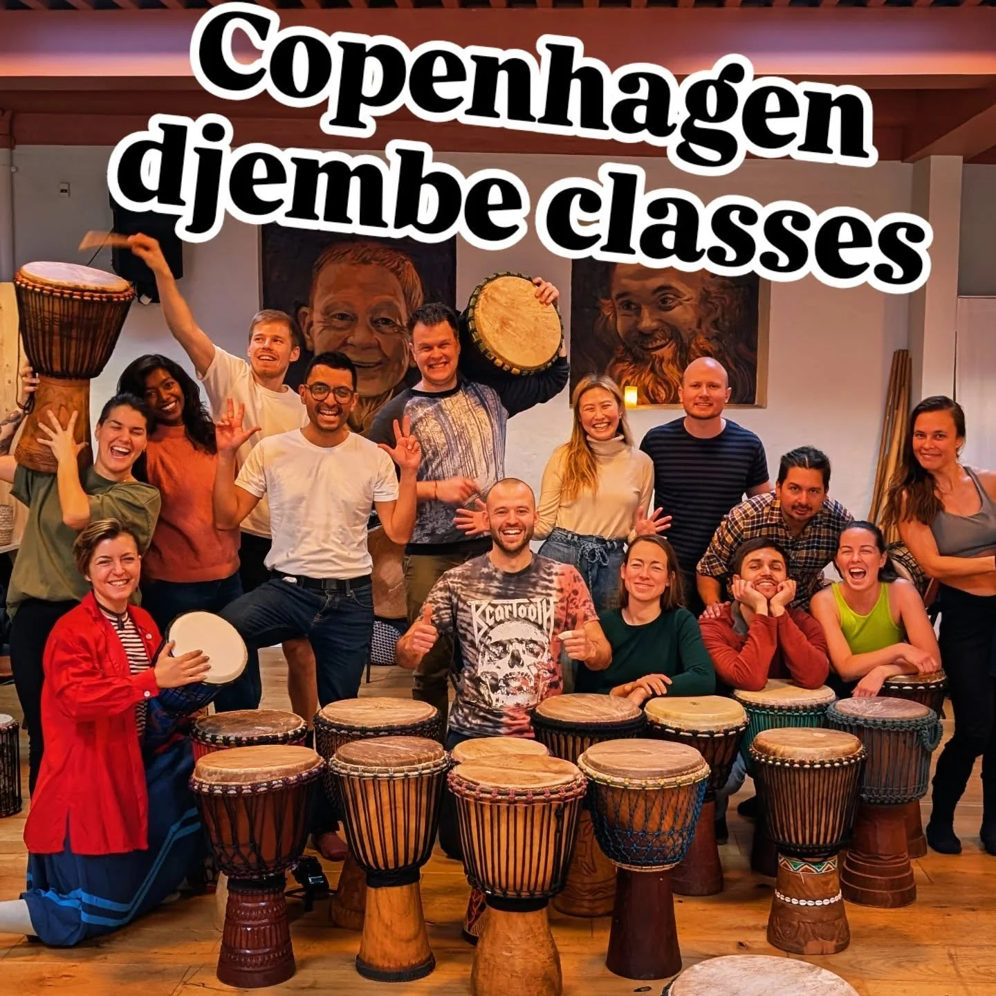 Copenhagen community classes

Learn to play the djembe, an instrument to get people dancing!

Connect in the satisfaction of progress, each time getting a little better. Playing music and learning. Is there a better way to become present and tuned in