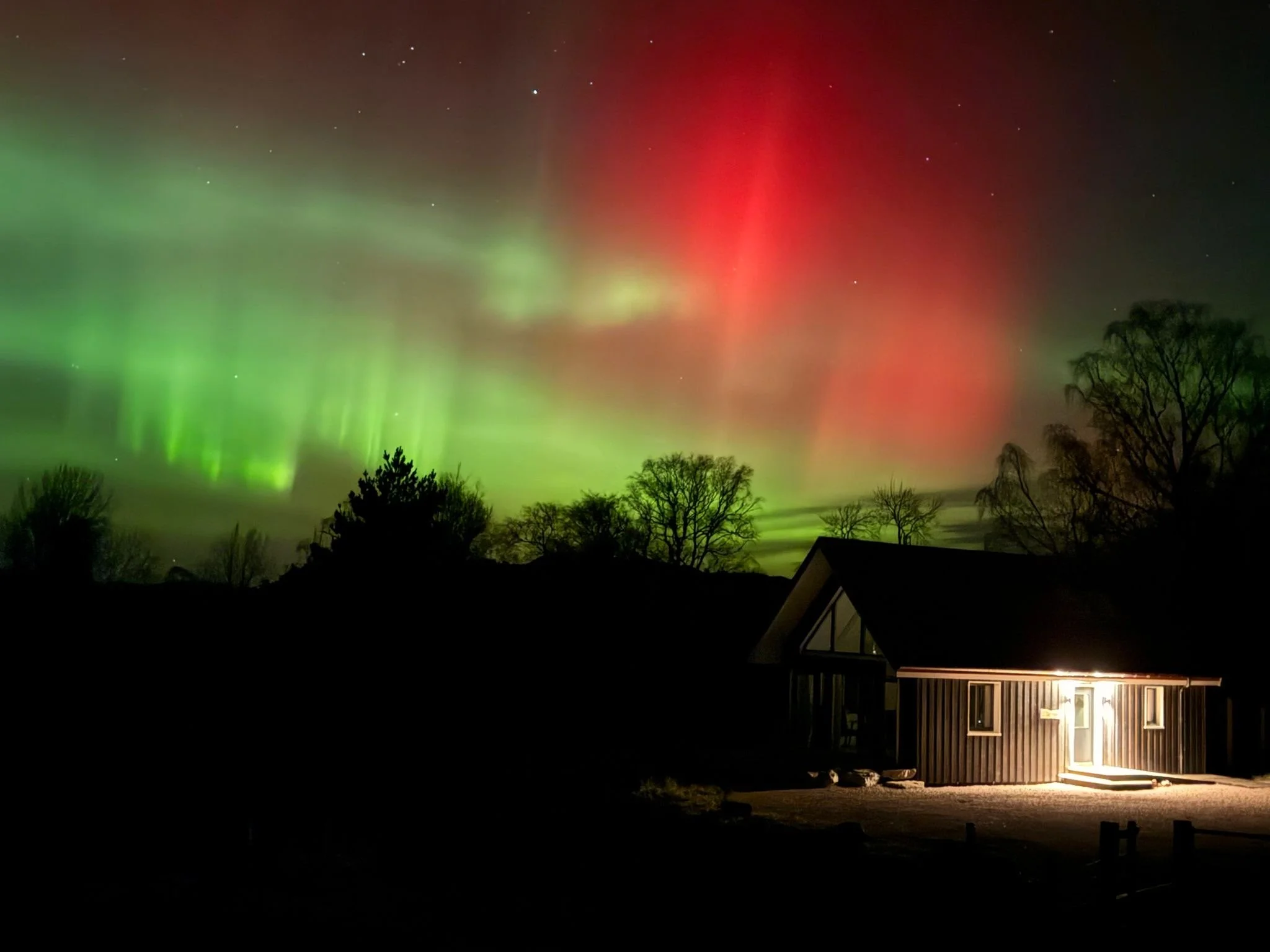 Northern Lights views from the cabin