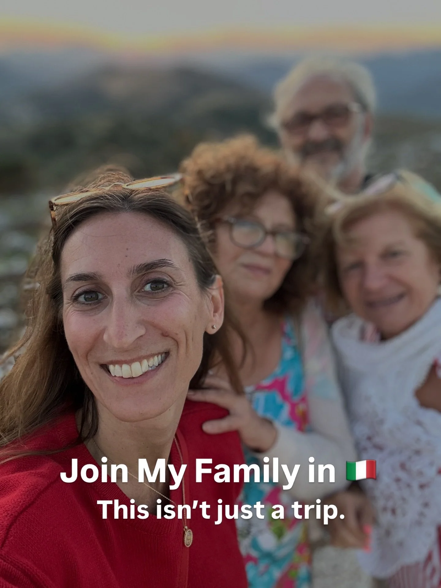 Everyone can travel to Italy. 
But very few people get to join someone&rsquo;s family there.

This retreat isn&rsquo;t about checking places off a list. 
It&rsquo;s about being welcomed in.

Sharing long meals around the table. 
Walking through the v