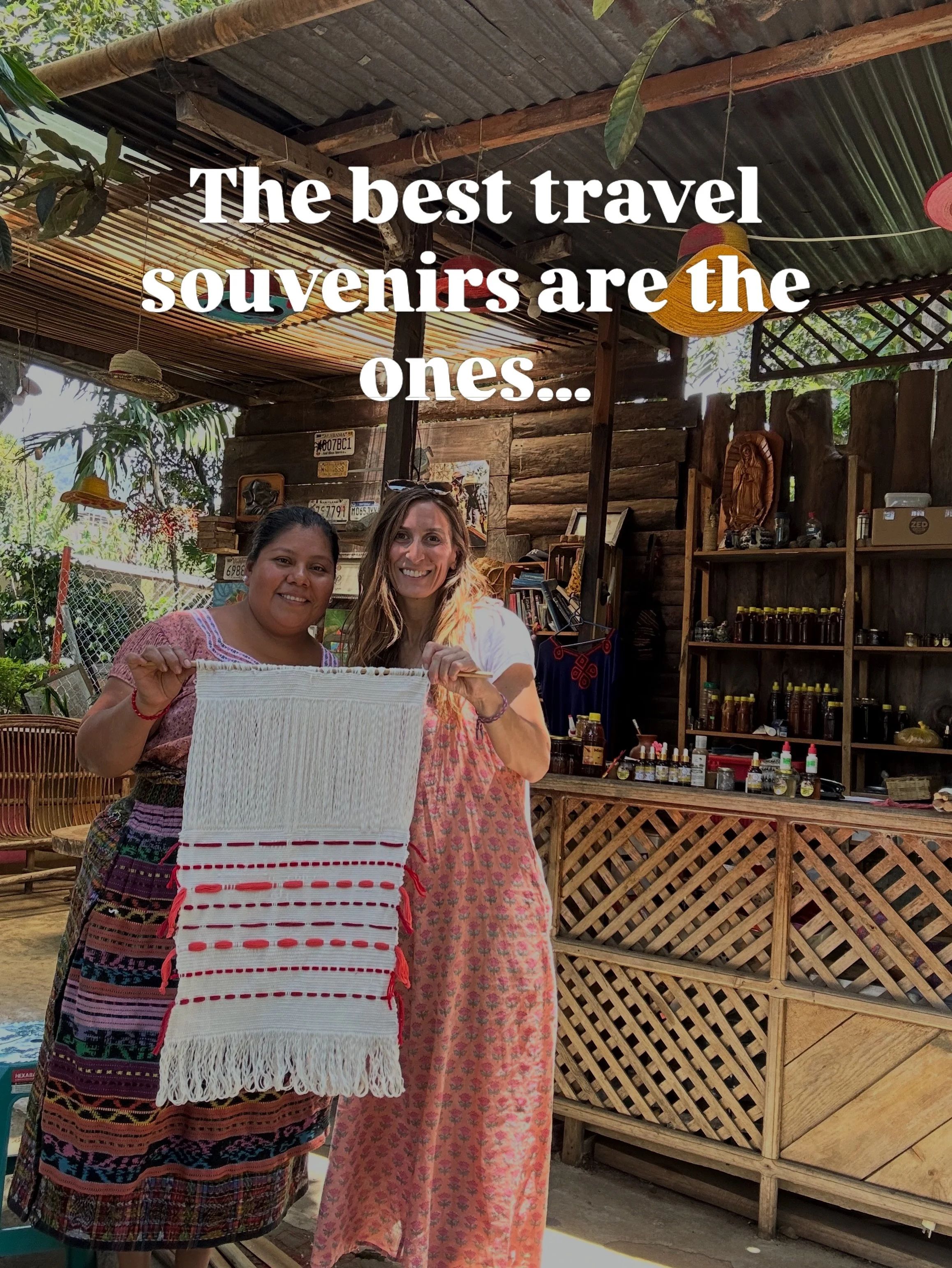 The best travel souvenirs are the ones that remind you of the moments behind them.

A conversation in a little shop. A handmade piece created with tradition. Colors and textures that bring you back to a place. A message that stays with you long after
