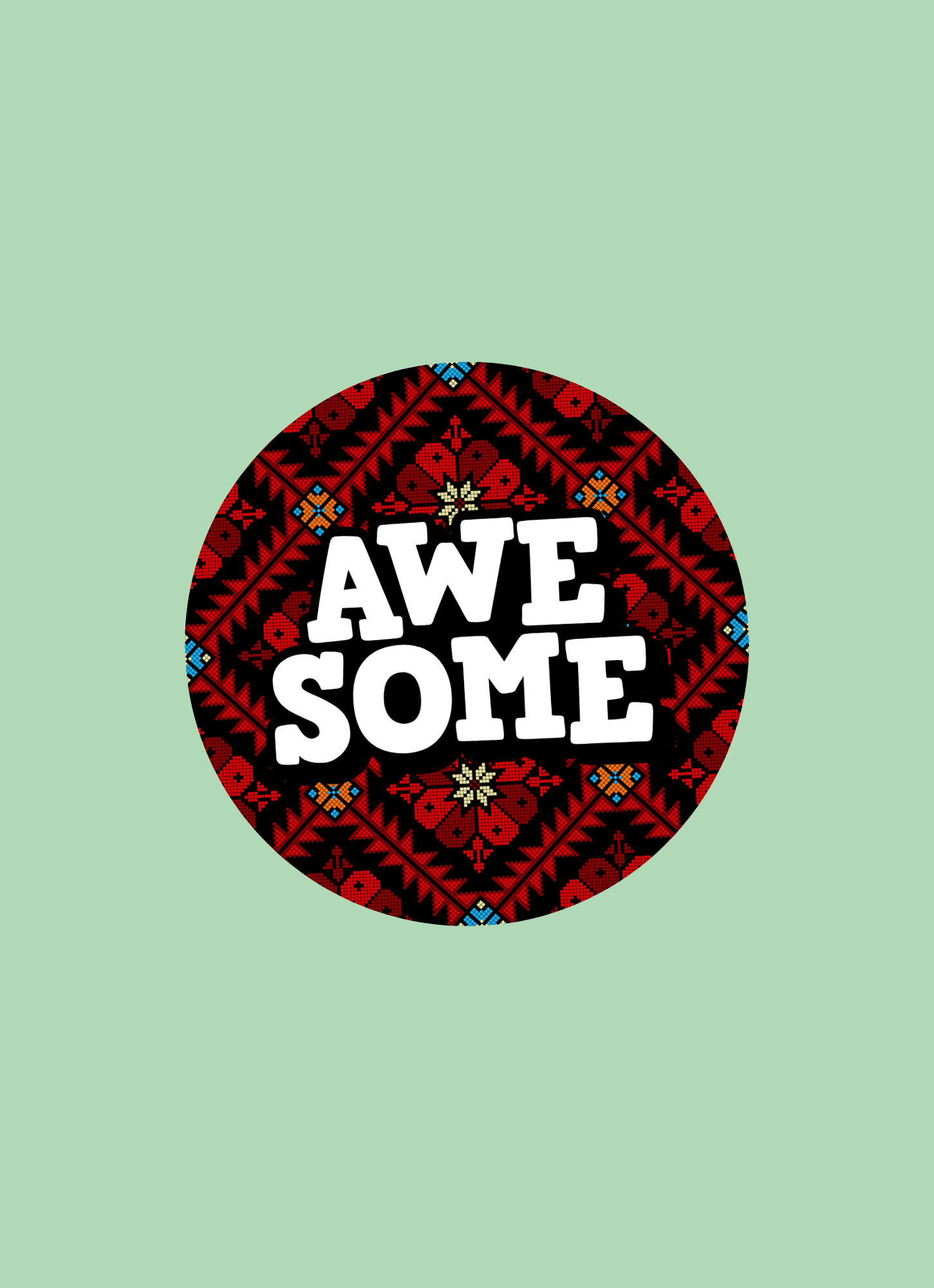 Awesome Palestine Tatreez Themed Reward Stickers - Pack of 70 (25mm Round) - Sacred Roots