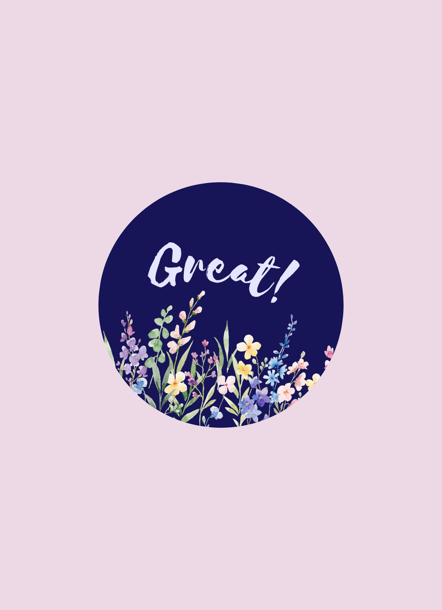 Blue Floral Reward Stickers - Pack of 70 (25 mm Round)