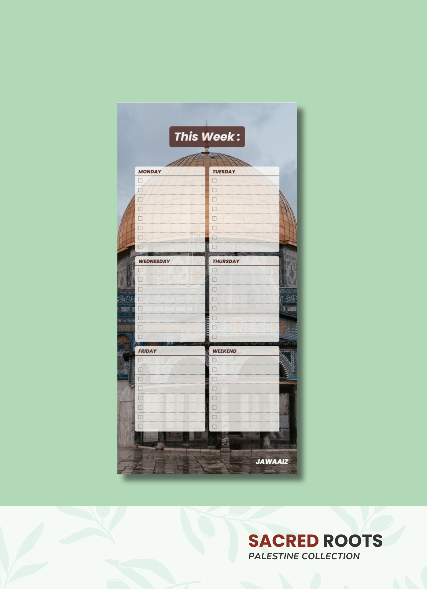 Dome of the Rock Weekly Notepad