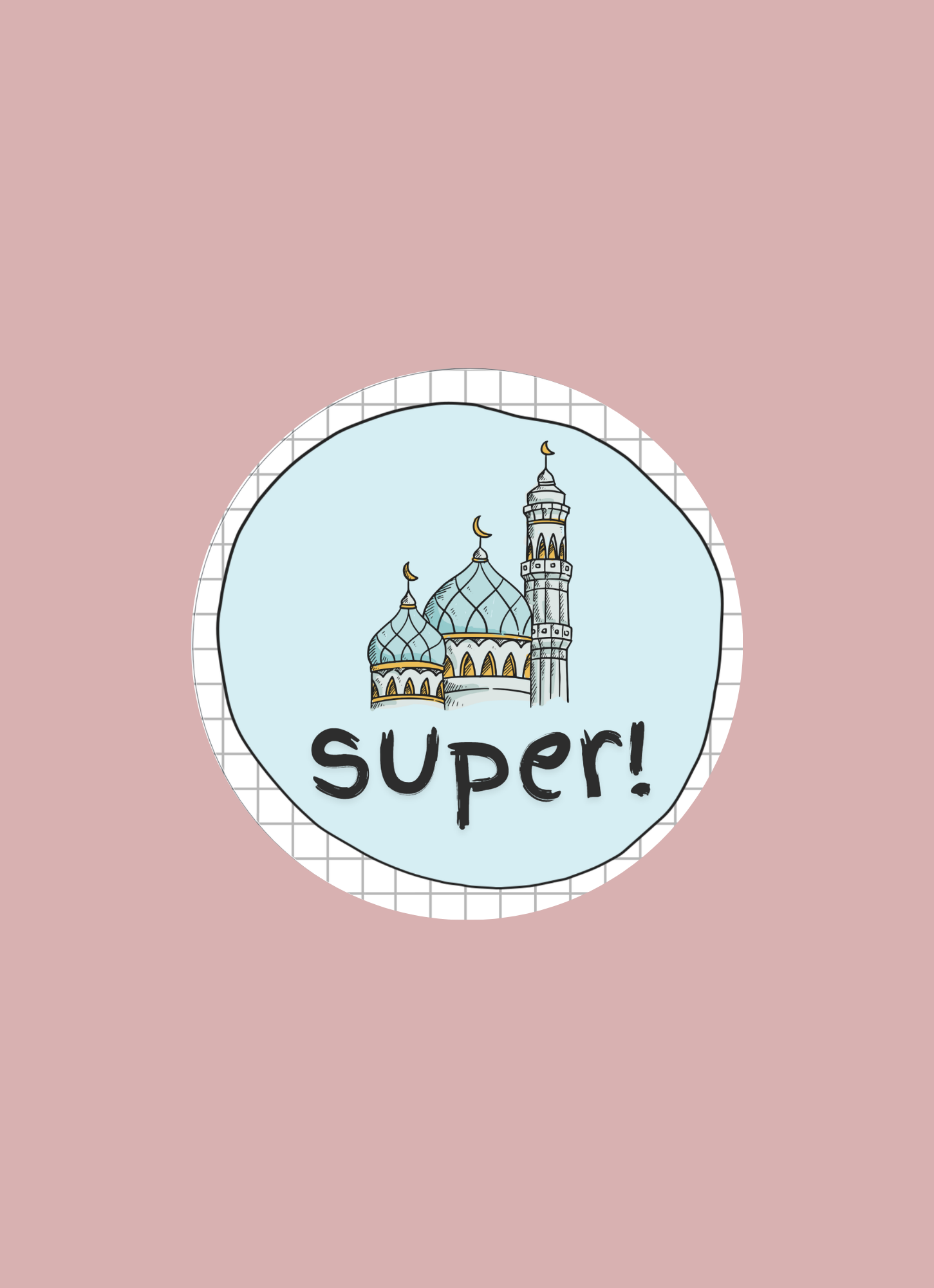 Super Masjid Reward Stickers - Pack of 70 (25mm Round) - Islamic Doodle