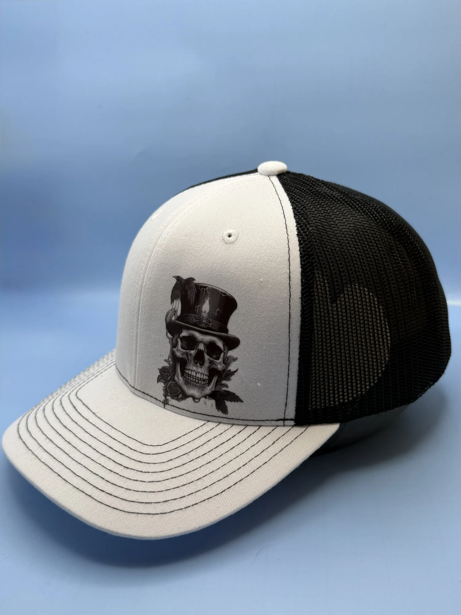White Baseball Cap with Skull — Oil&Bones