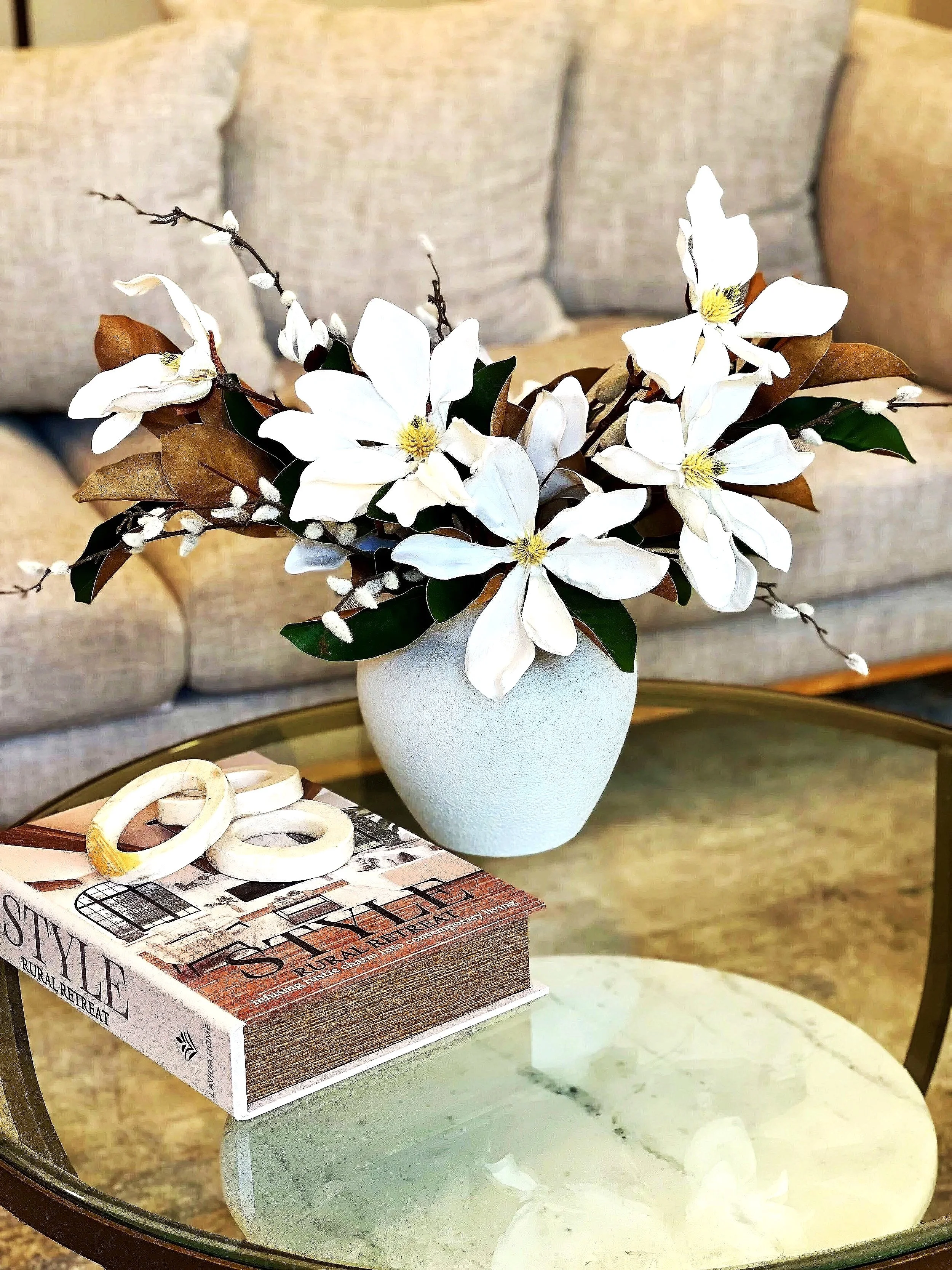 Japanese Magnolia - Faux Flower Arrangement - Pre Order for Mid January delivery 2026.