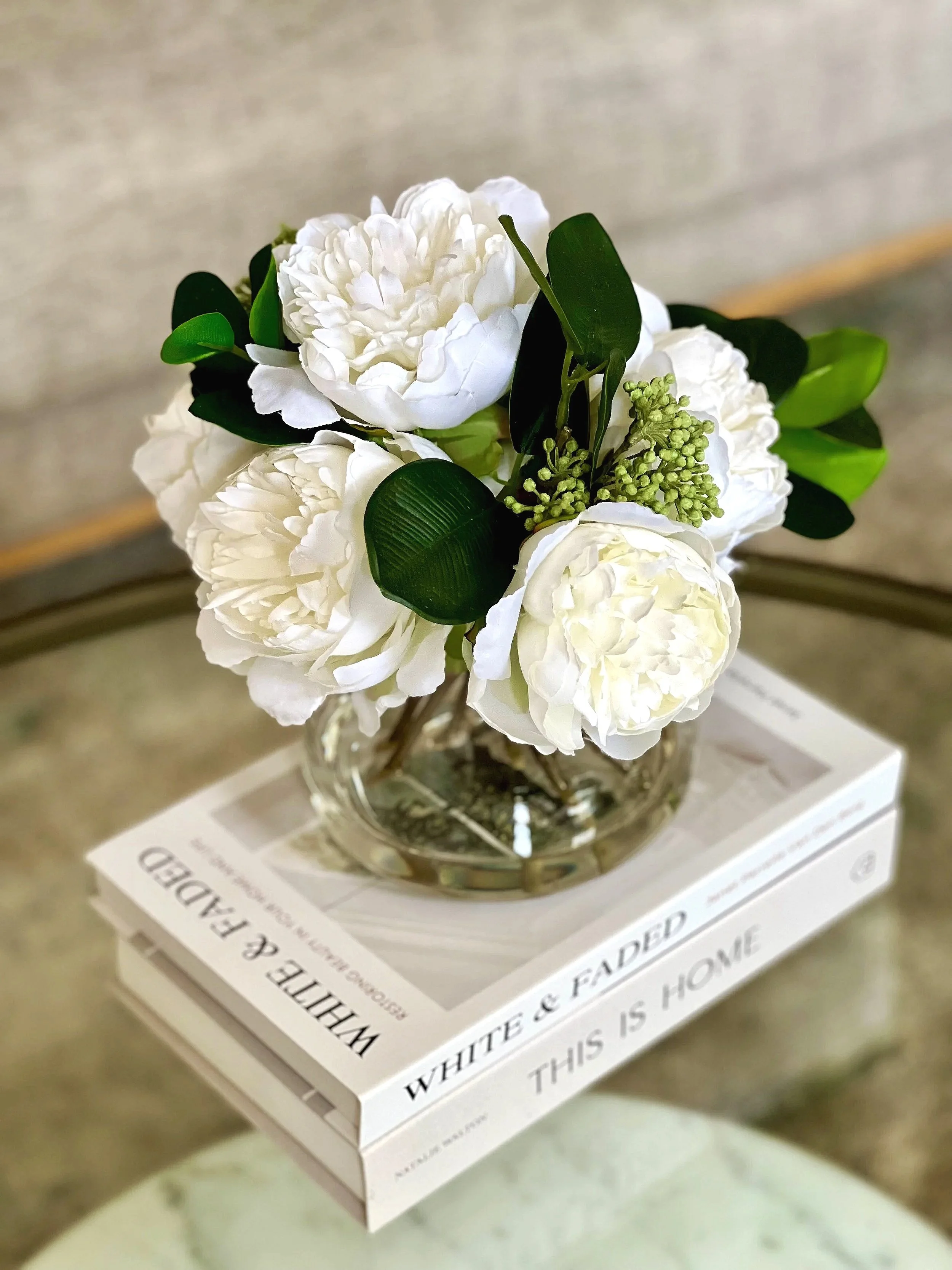 Peony Bliss Medium- Faux Flower Arrangement