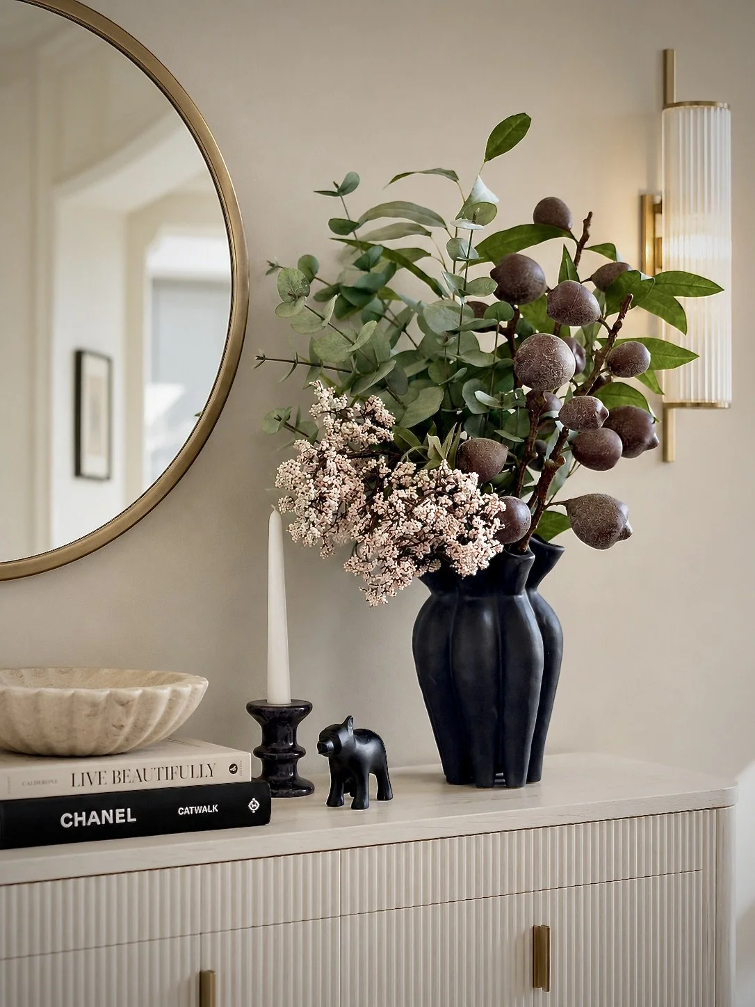 Fig Spray Black - Faux Flower Arrangement
