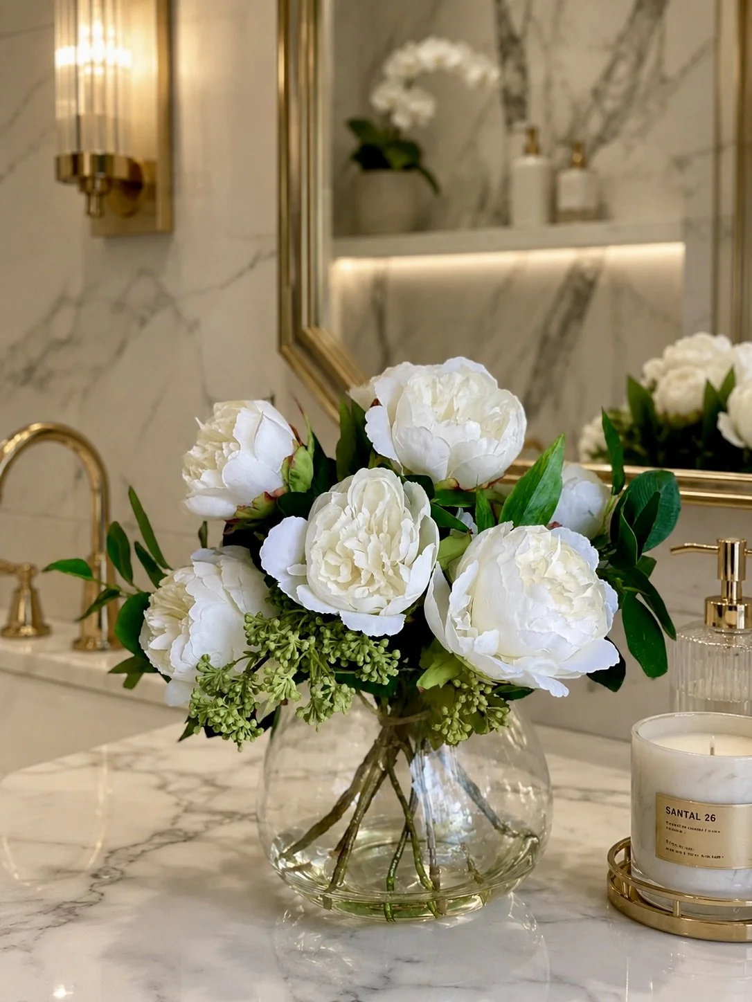 Peony Bliss - Faux Flower Arrangement