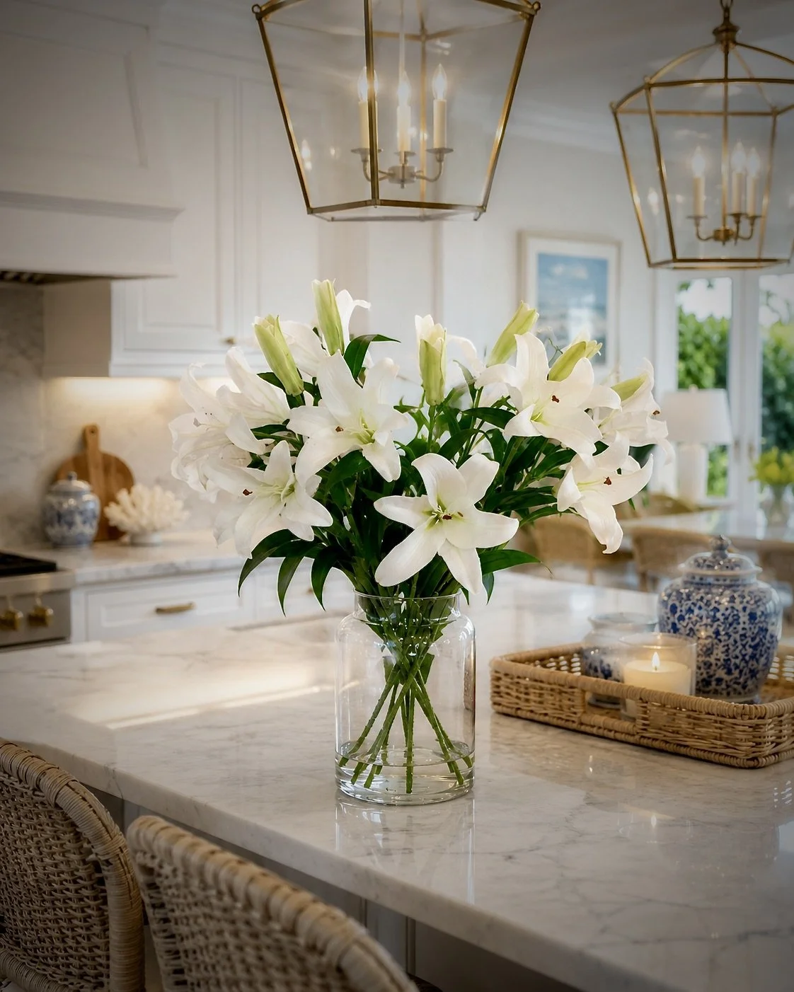 White Lilies - Faux Flower Arrangement