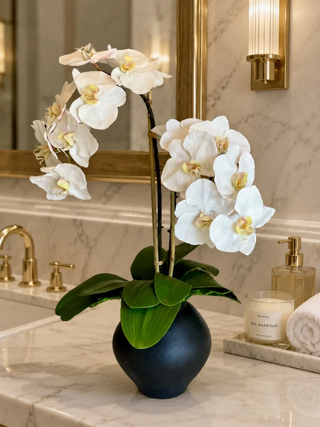 Phalaenopsis Potted Orchid - Faux Flower Arrangement