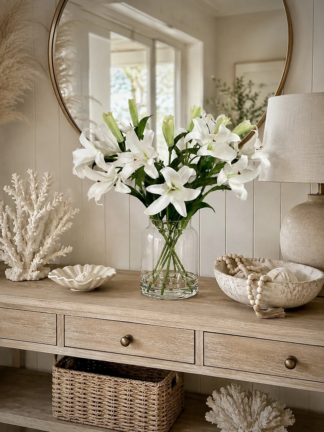 White Lilies - Faux Flower Arrangement