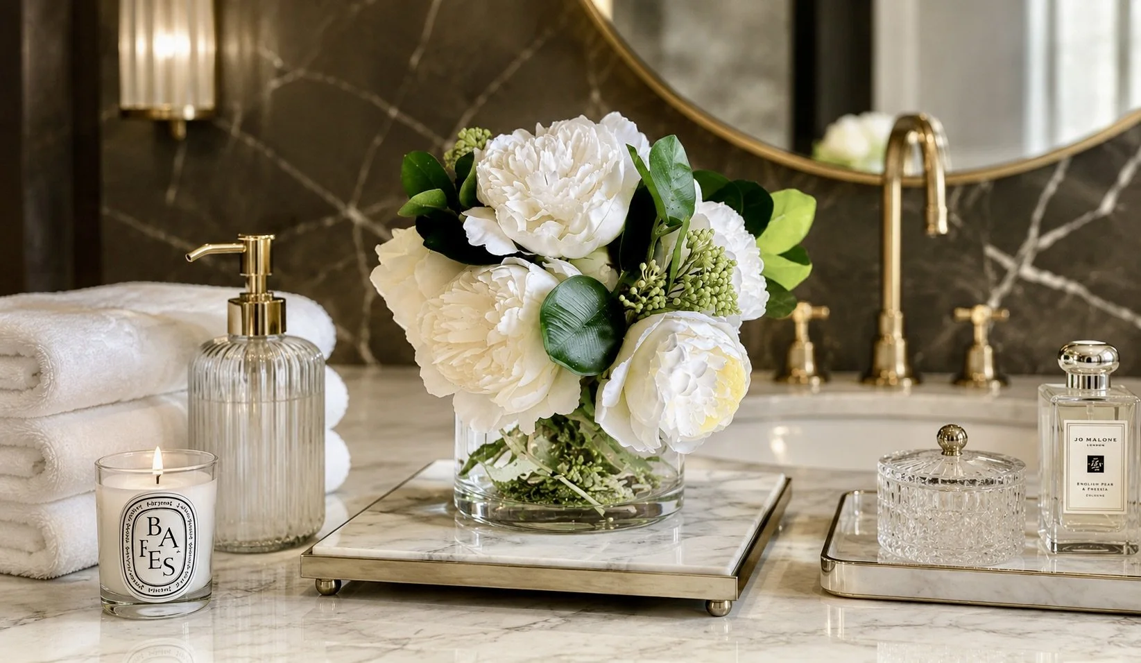 Peony Bliss Medium- Faux Flower Arrangement