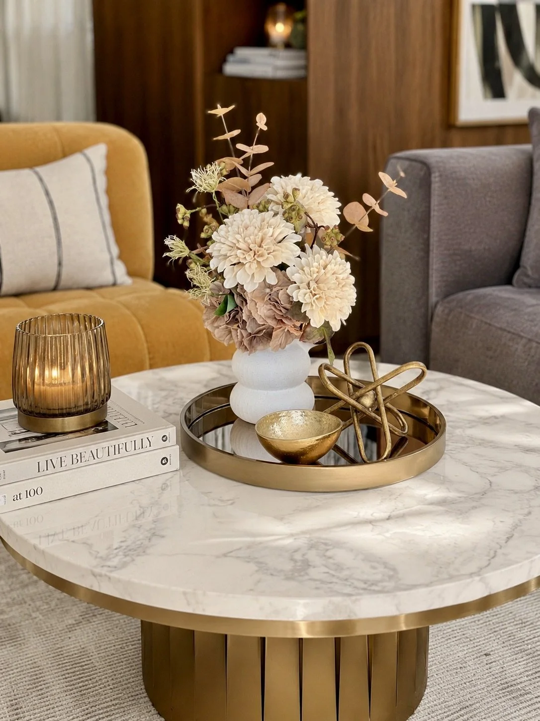 Winter Garden - faux flower arrangement