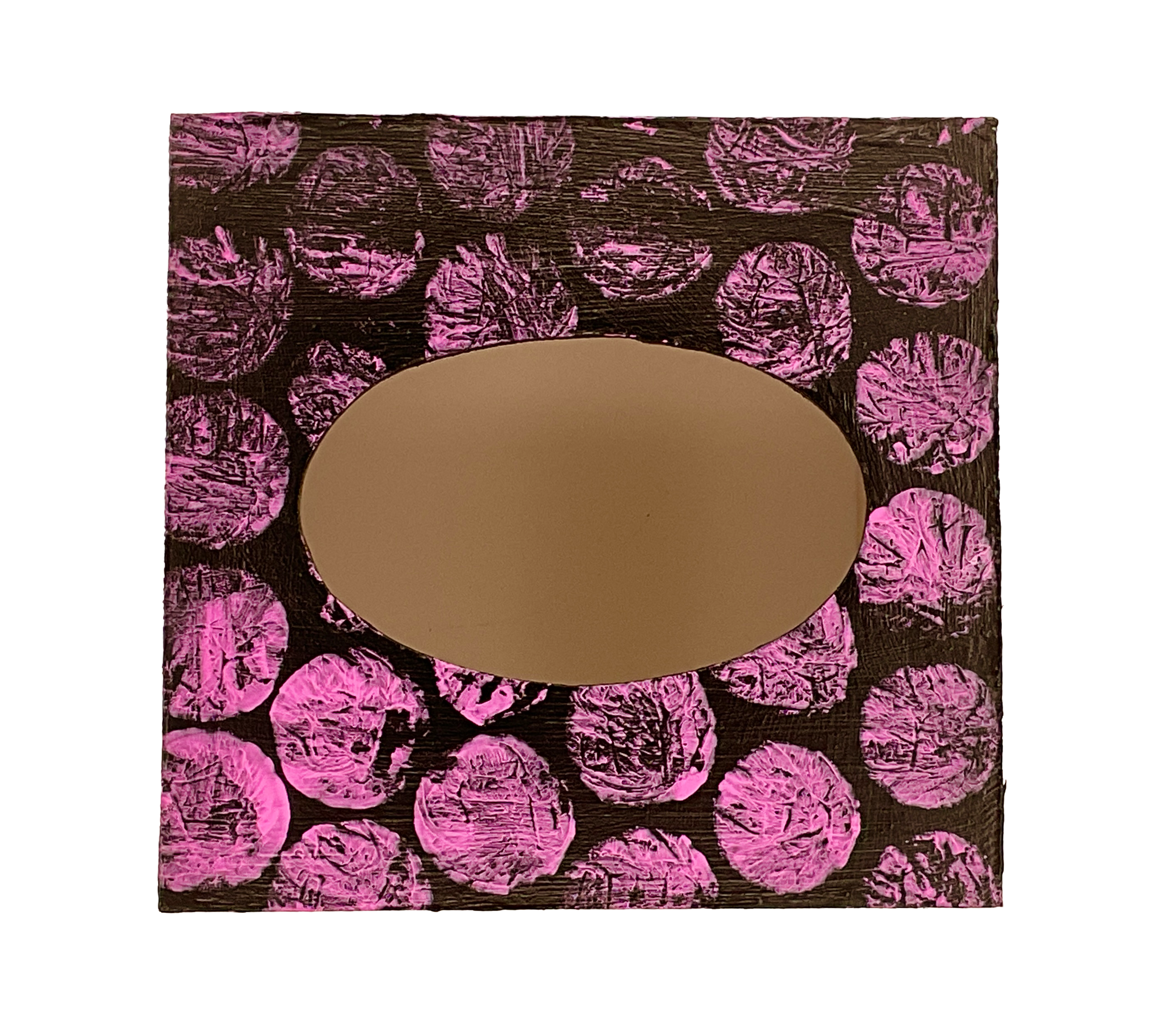Top view of the tissue bow with pink distressed polka dots.