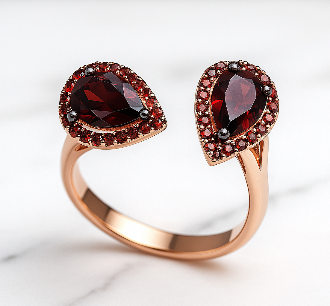 RG68 Rosegold garnet Ring ZEYA