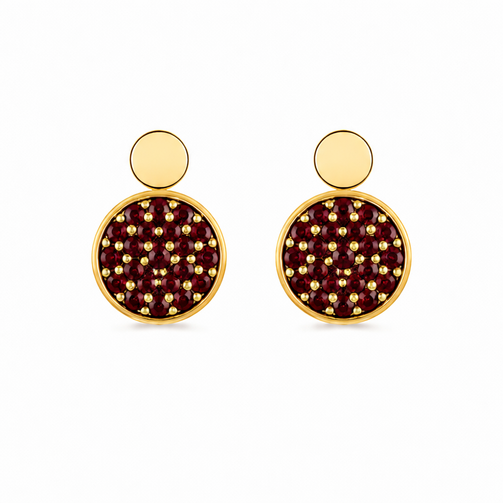 RG282 Gold garnet Earring TOLVIRA