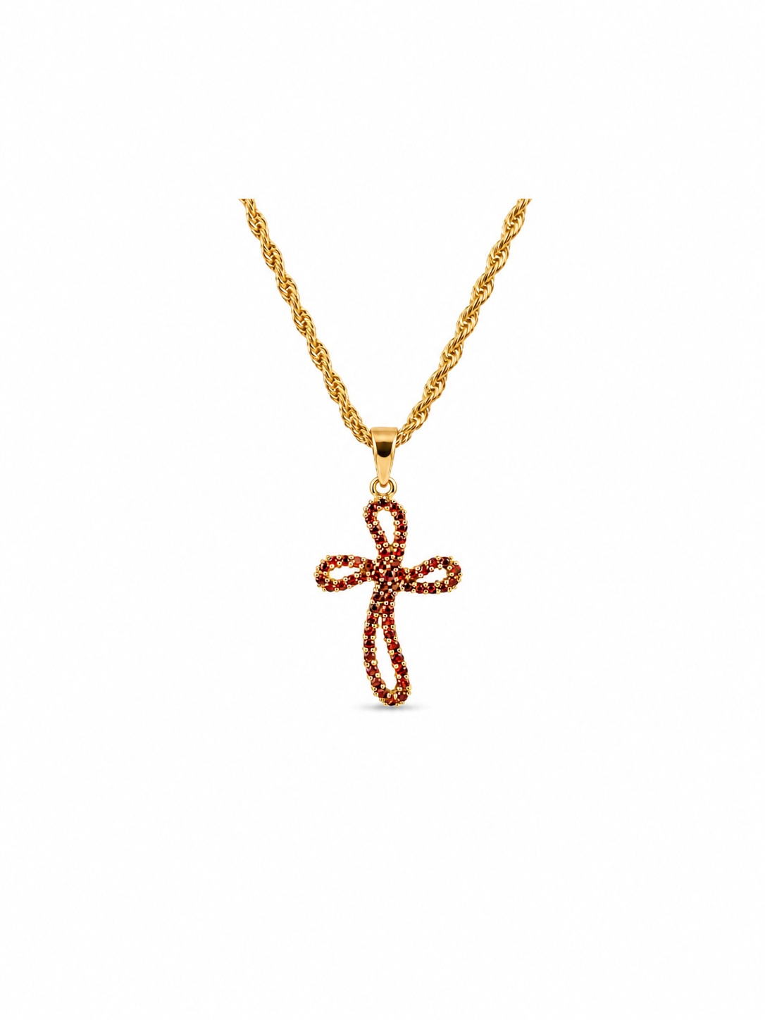 RG 300 Gold garnet Necklace 14 ct LARVIX