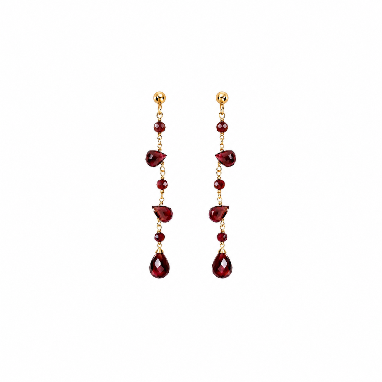 RG307 Gold garnet Earring SELVIX