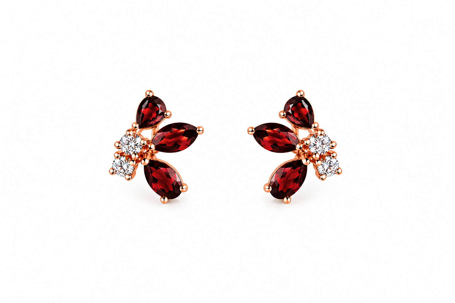 RG11 Rosegold garnet Earring RIVA
