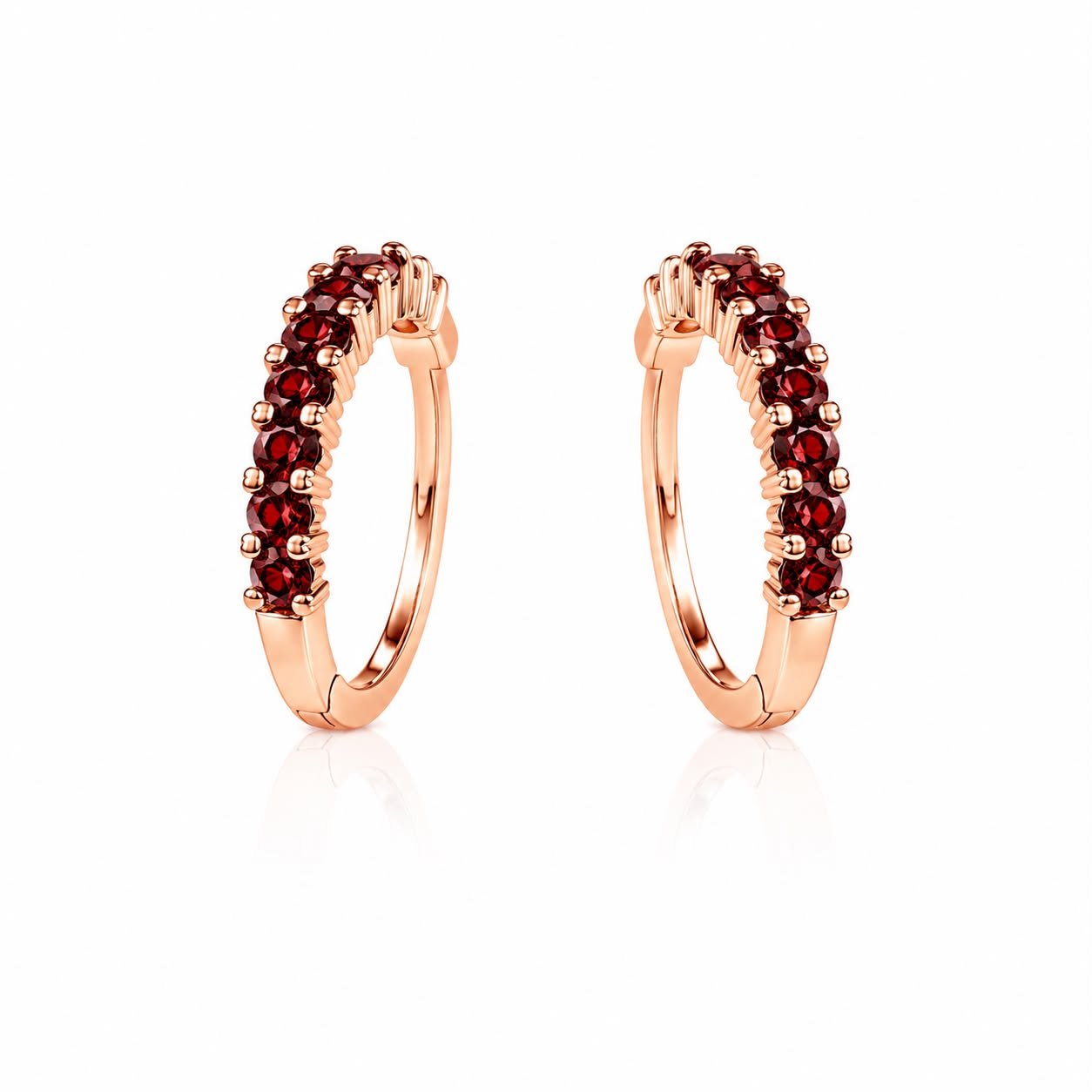 RG 61 Rosegold garnet Earring 14 ct ORIA