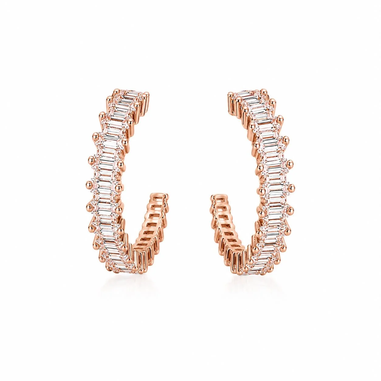 RG 57 Rosegold garnet Earring 14 ct ARIS
