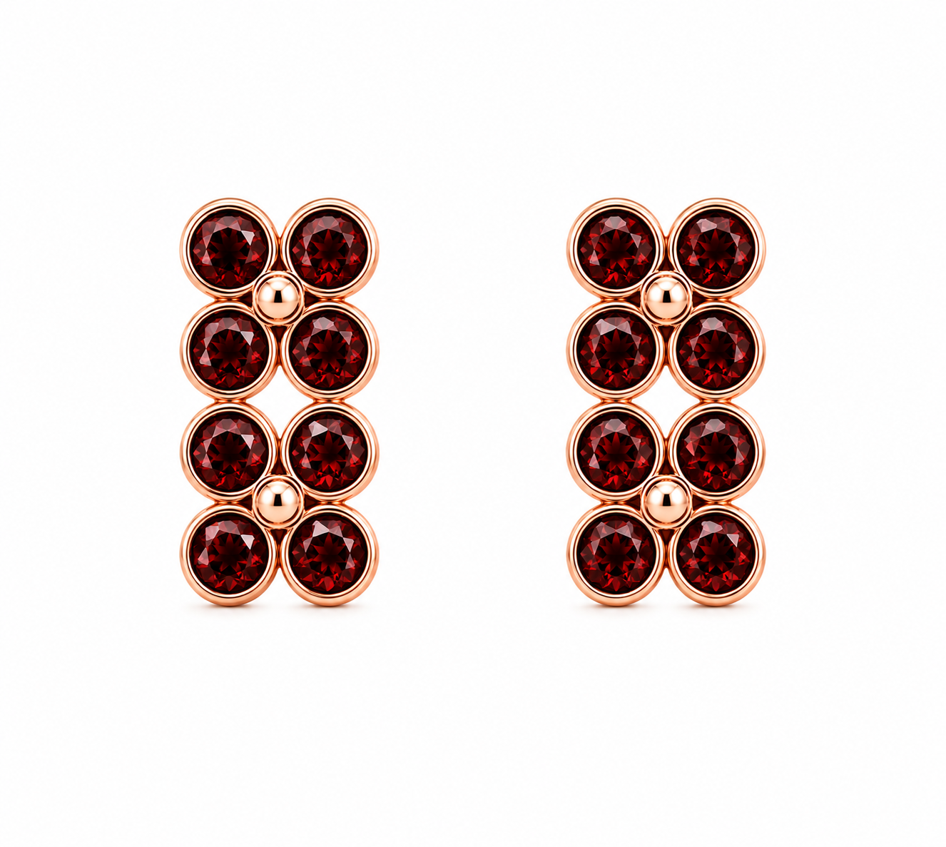 RG200 Rosegold garnet Earring ZYREX