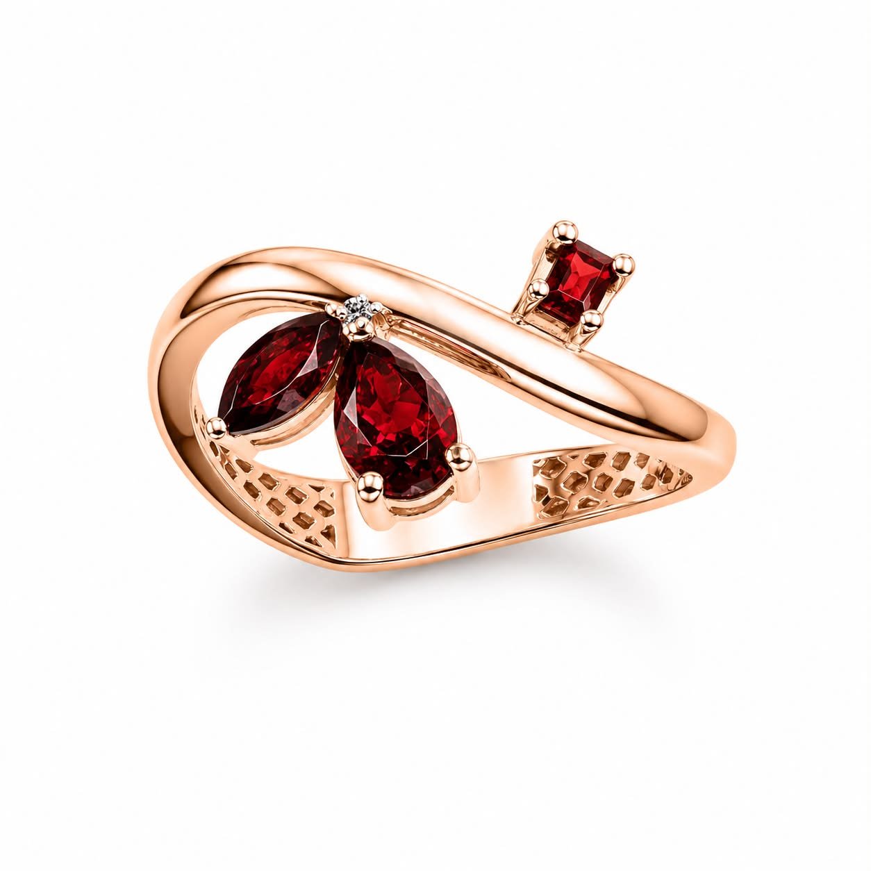 RG 80 Rosegold garnet Ring 14 ct CIEL