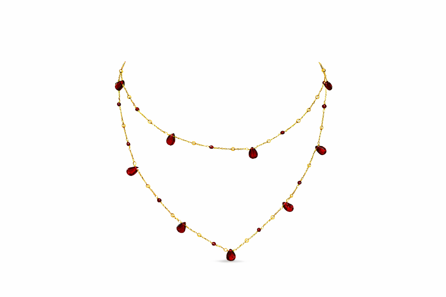 RG235 Gold garnet Necklace KIVRA