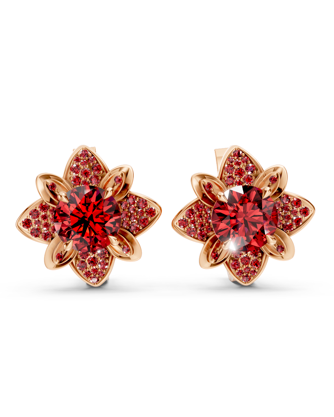 RG415 Rosegold garnet Earring LOTHEN