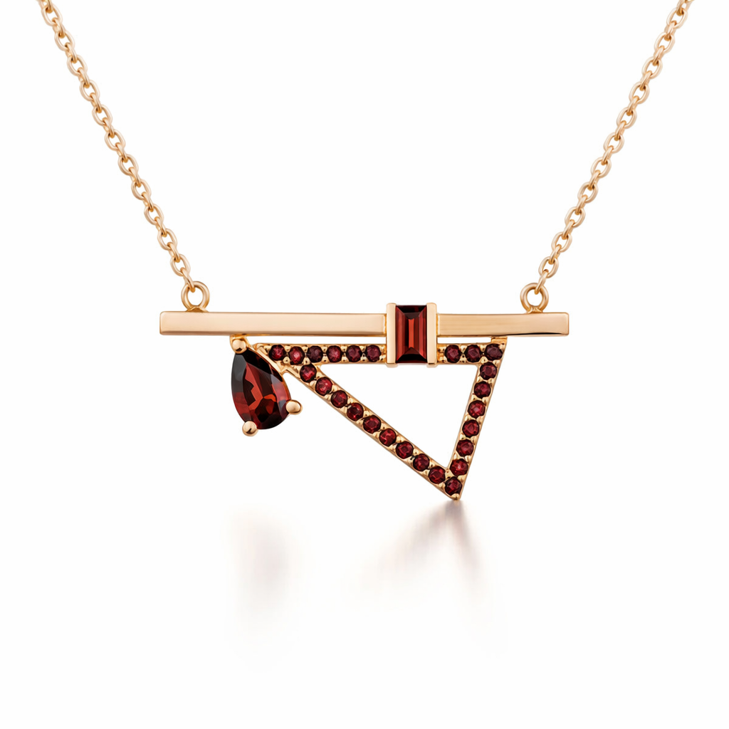 RG91 Rosegold garnet Necklace AURI