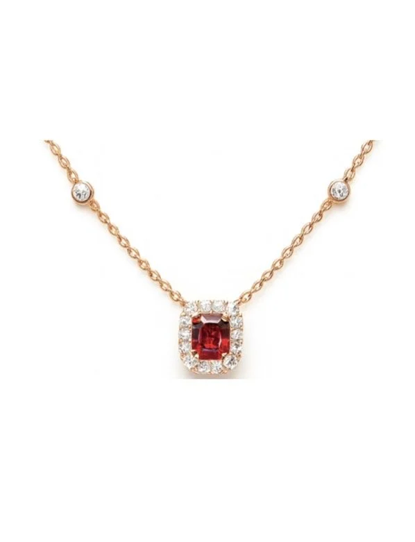 RG 38 Rosegold garnet Necklace 14 ct YARA