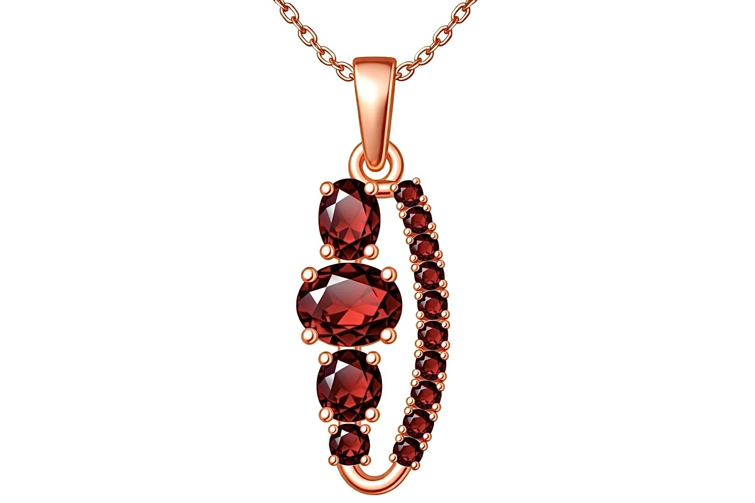 RG379 Rosegold garnet Necklace CORVIN