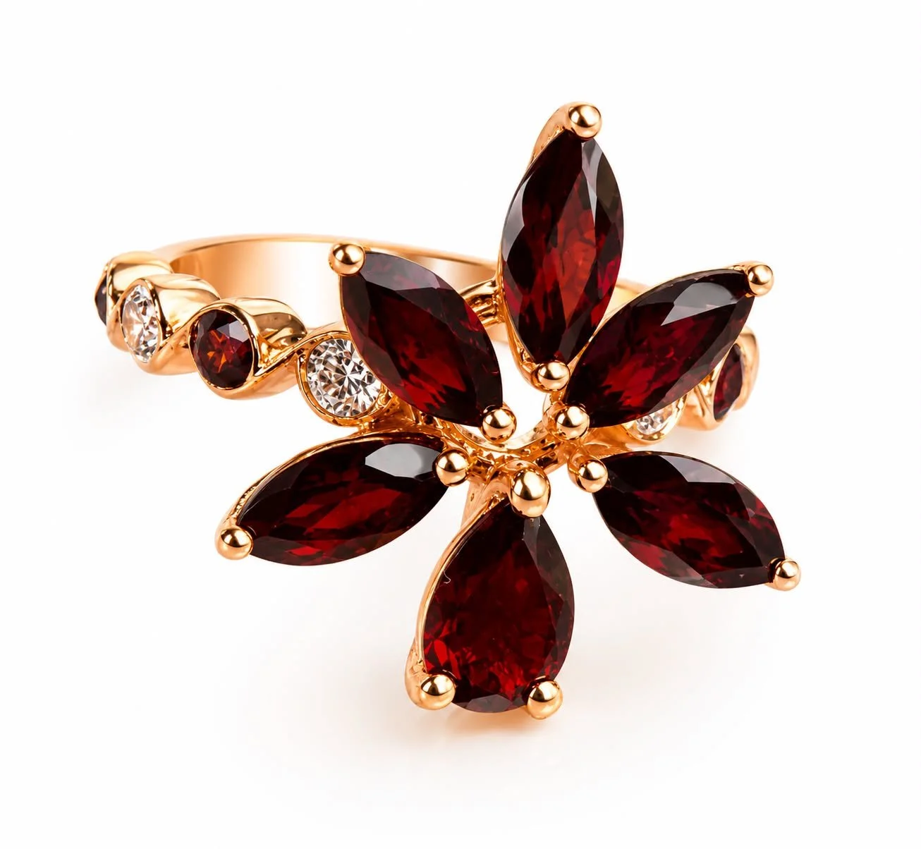 RG 36 Rosegold garnet Ring 14 ct ZIVA