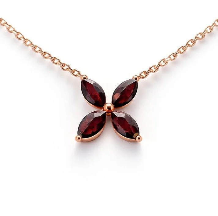 RG30 Rosegold garnet Necklace MIVA