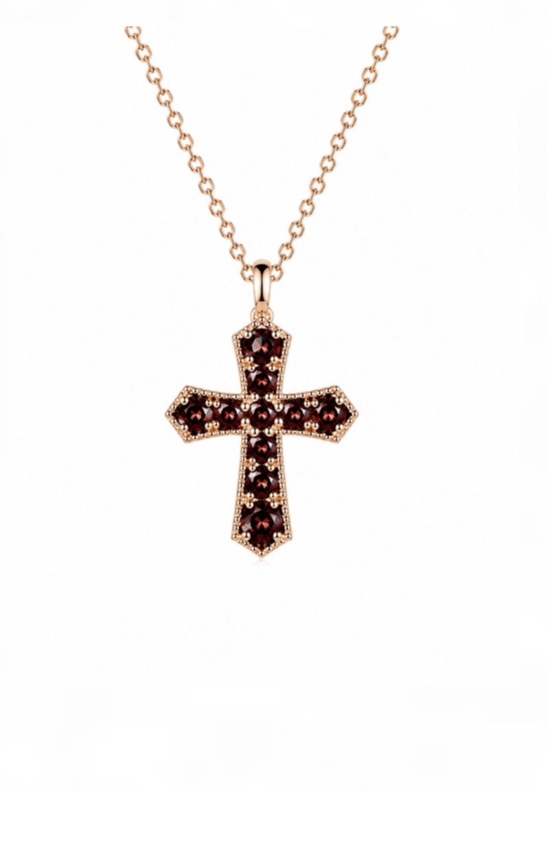 RG 63 Rosegold garnet Necklace 14 ct NYSAE