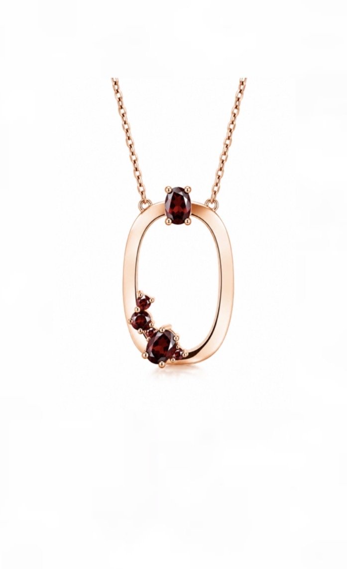 RG 37 Rosegold garnet Necklace 14 ct ELIN
