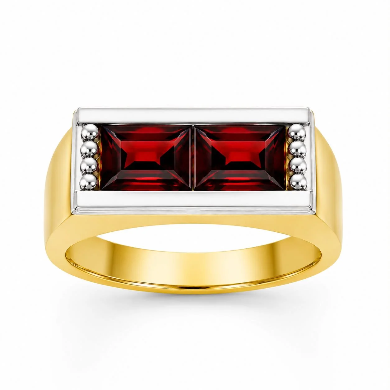 RG142 Gold garnet Uni Ring VIRELY