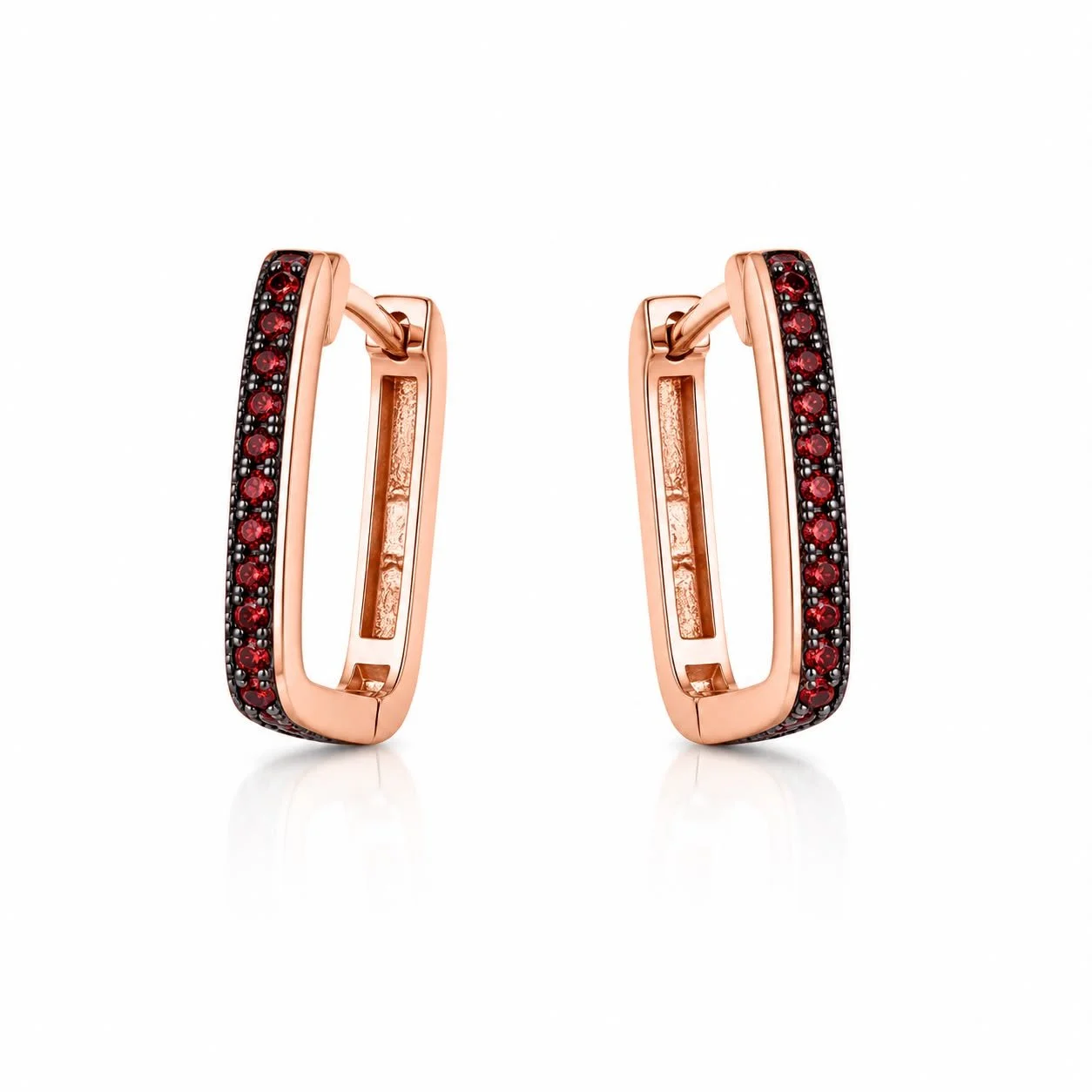 RG 115 Rosegold garnet Earring 14 ct AVEN