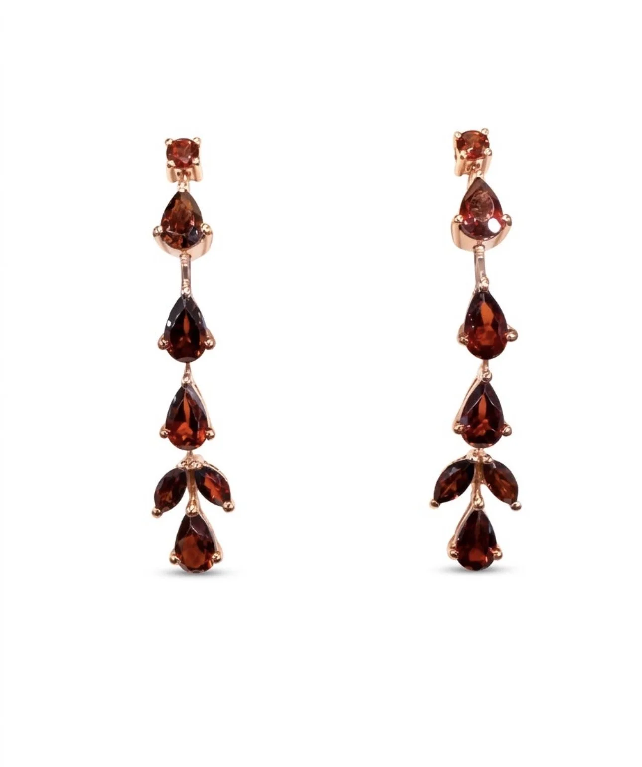 RG 73 Rosegold garnet Earring 14 ct LIORA