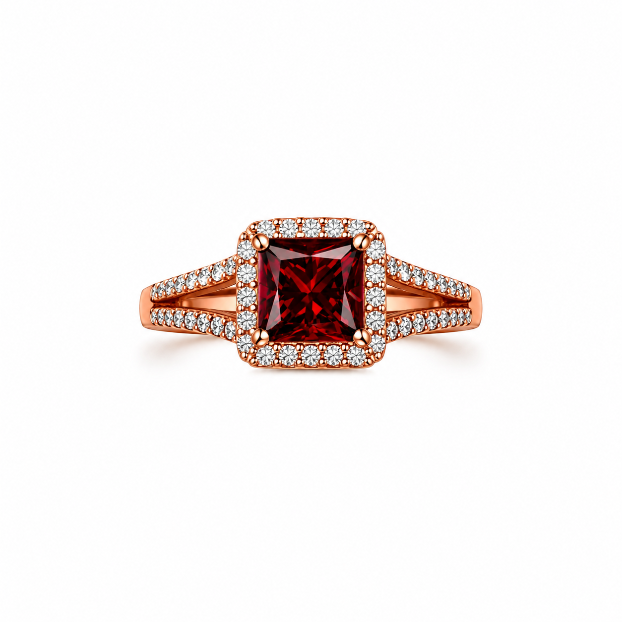 RG157 Rosegold garnet Dia Ring ORLUX
