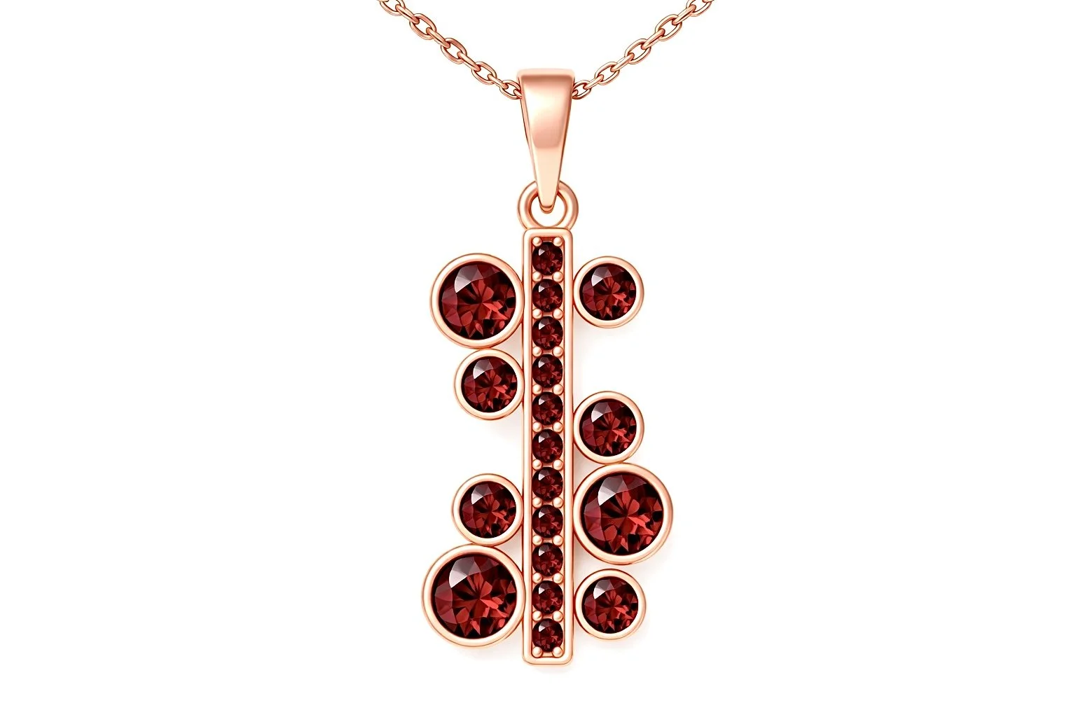 RG371 Rosegold garnet Necklace BARVON