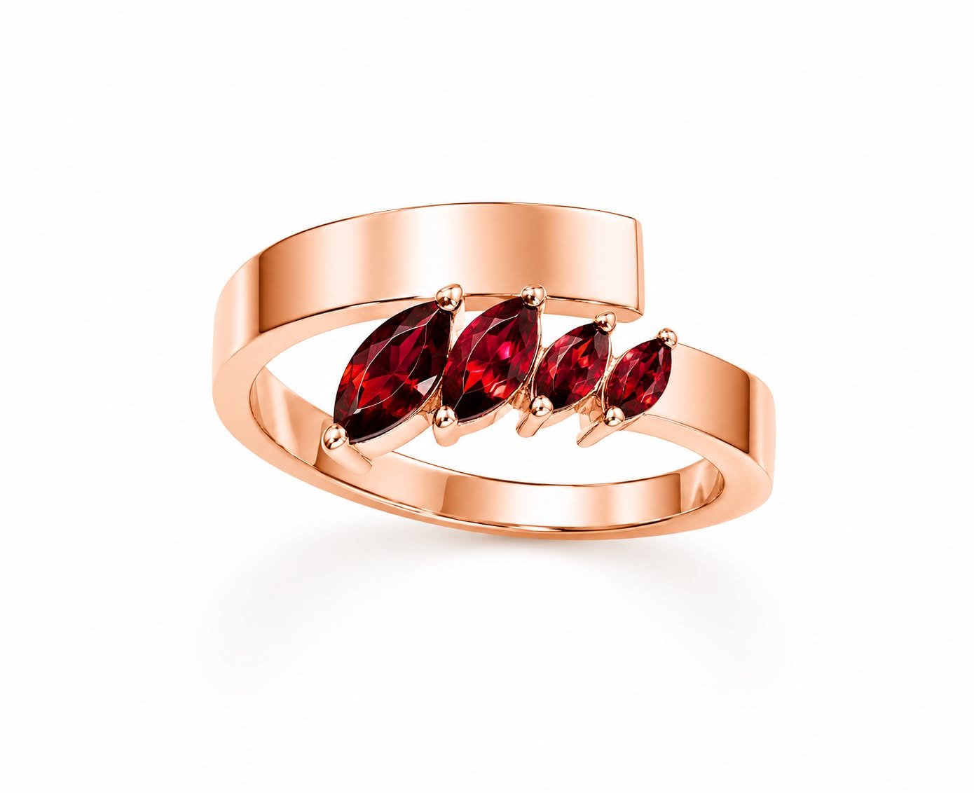 RG 85 Rosegold garnet Ring 14 ct MIRE
